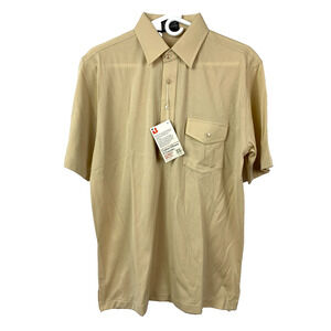 Vintage 90s Robert Bruce Cotton Where It Counts Preppy Polo Tan L NWT